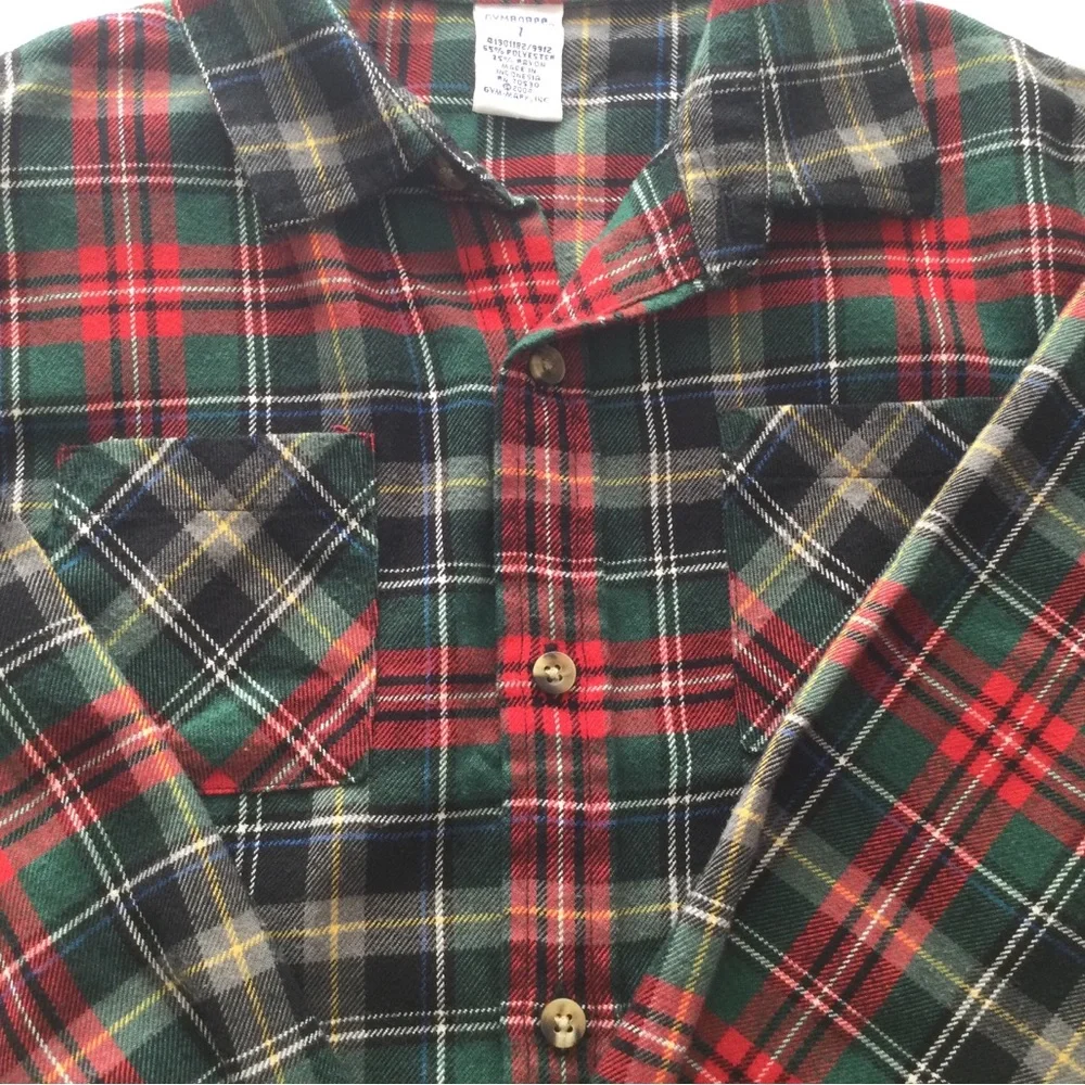 Gymboree Boys Plaid Flannel Shirt - Green/Red